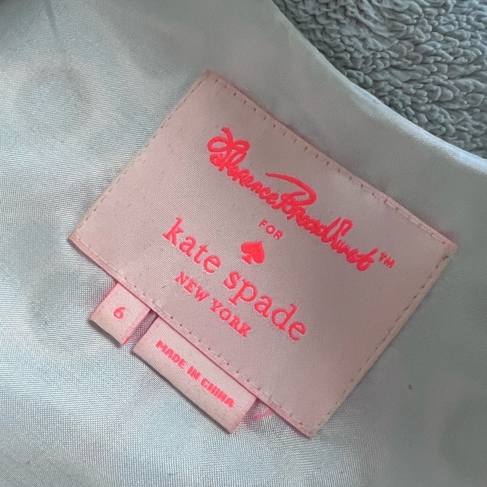 Kate Spade x Florence Broadhurst Kristy Bow Dress Linen Cotton Atomic Blue Solar - Picture 3 of 15